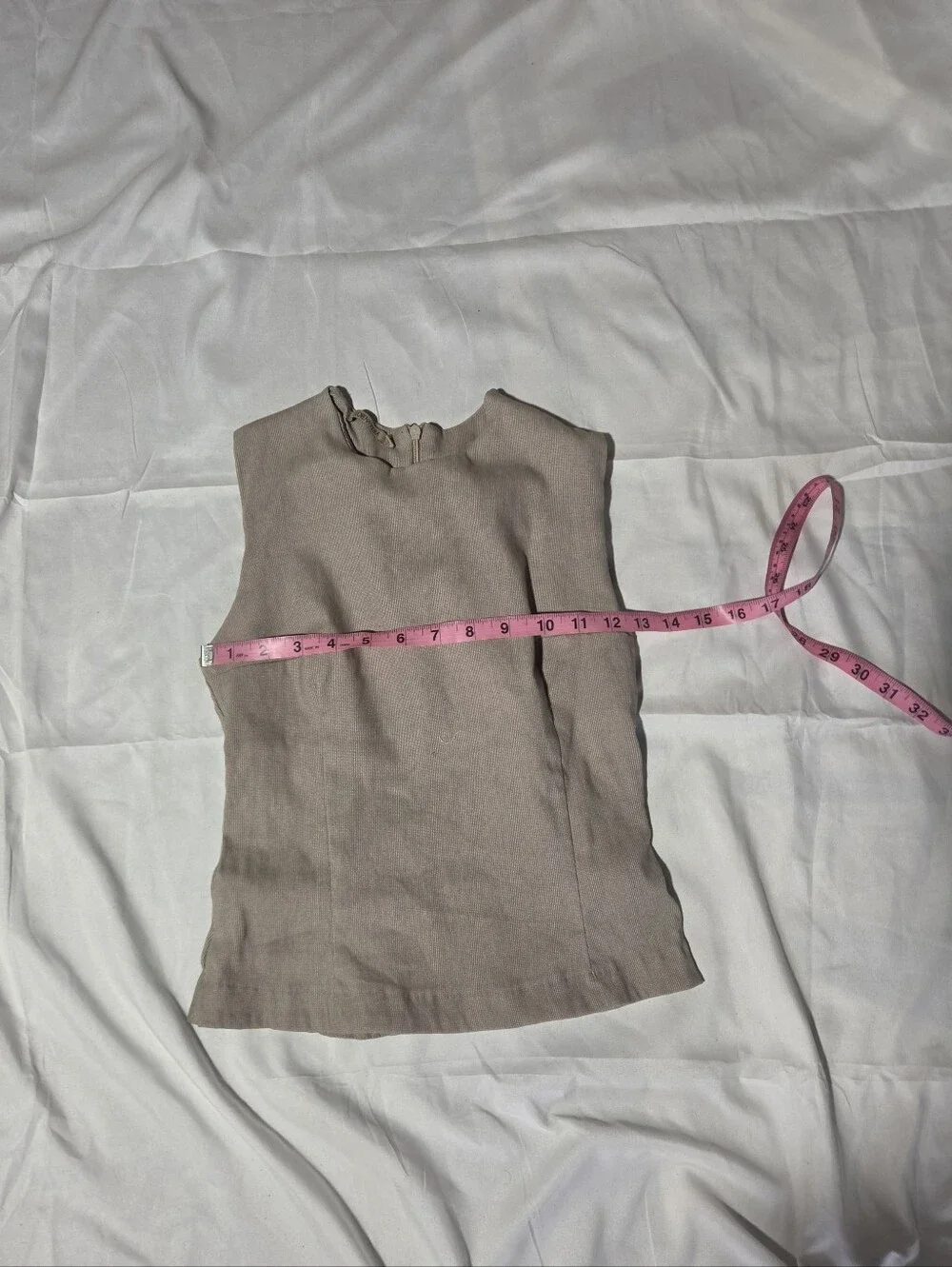 Lorena Vieira Neutral 2-Piece Set Beige Top & Slim Pants Petite S (Read Flaws)